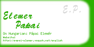 elemer papai business card